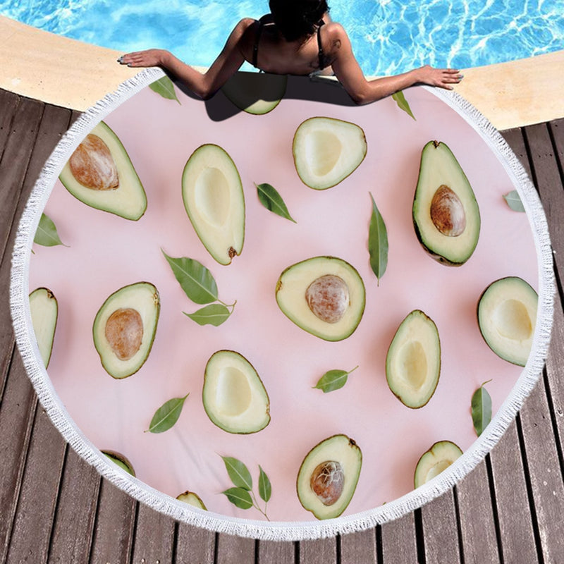 Avocado Round Beach Towel