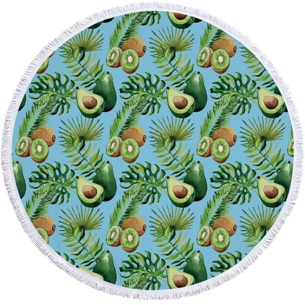 Avocado Round Beach Towel