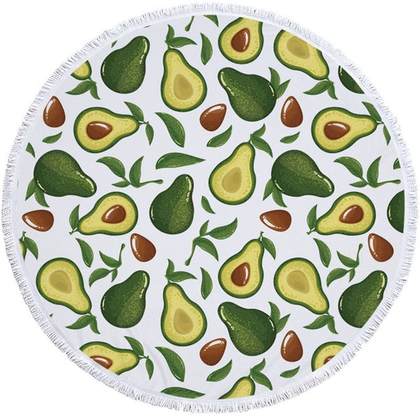 Avocado Round Beach Towel