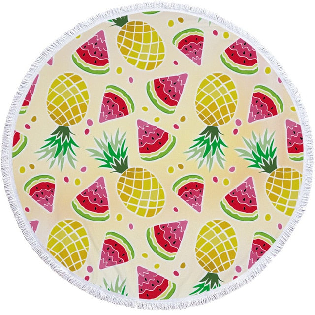 Avocado Round Beach Towel